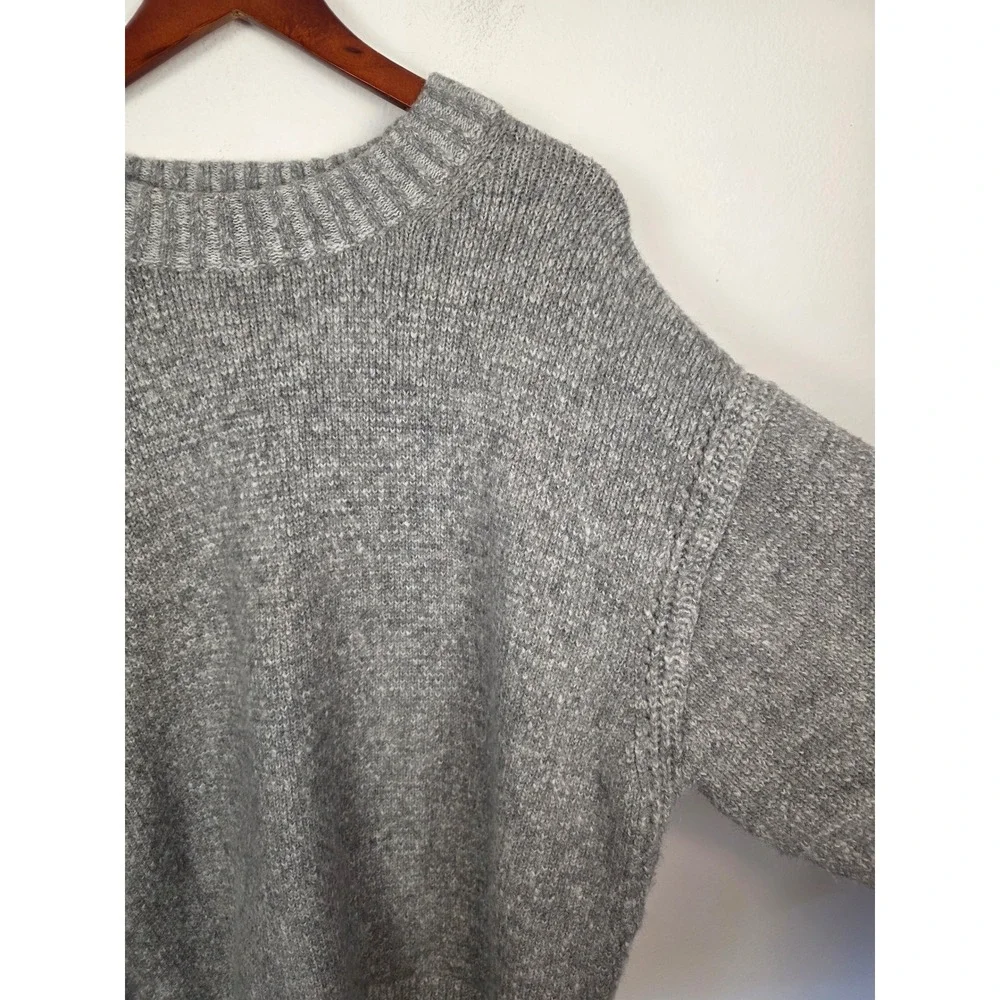 J.Crew Relaxed‎ Gray Merino Wool Alpaca Blend Oversized Crewneck Sweater Womens - Picture 3 of 8